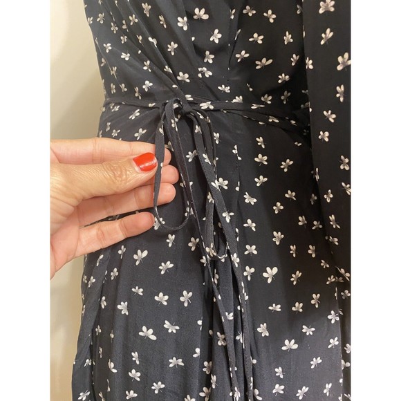 &Other Stories Printed Wrap Dress Viscose Size US 6 Eur 38 S M Black & White - Picture 6 of 13
